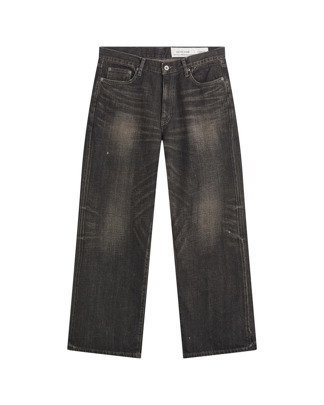 Neighborhood Gray Wide Leg Selvedge Denim Jeans for men