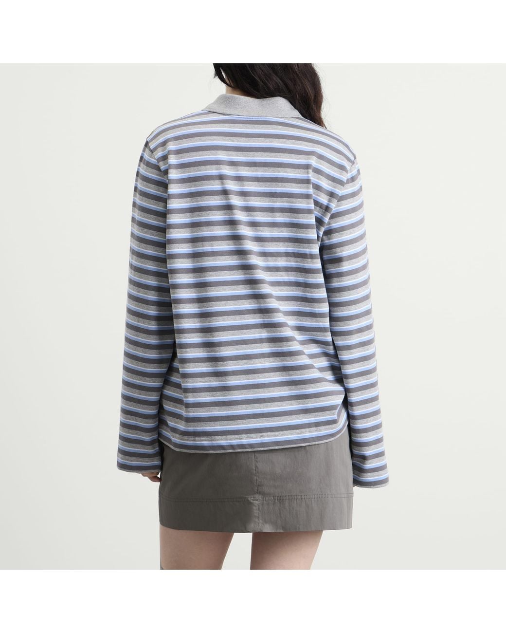 Samsøe & Samsøe Blue X Madeline Argy Sadover Long Sleeve Polo