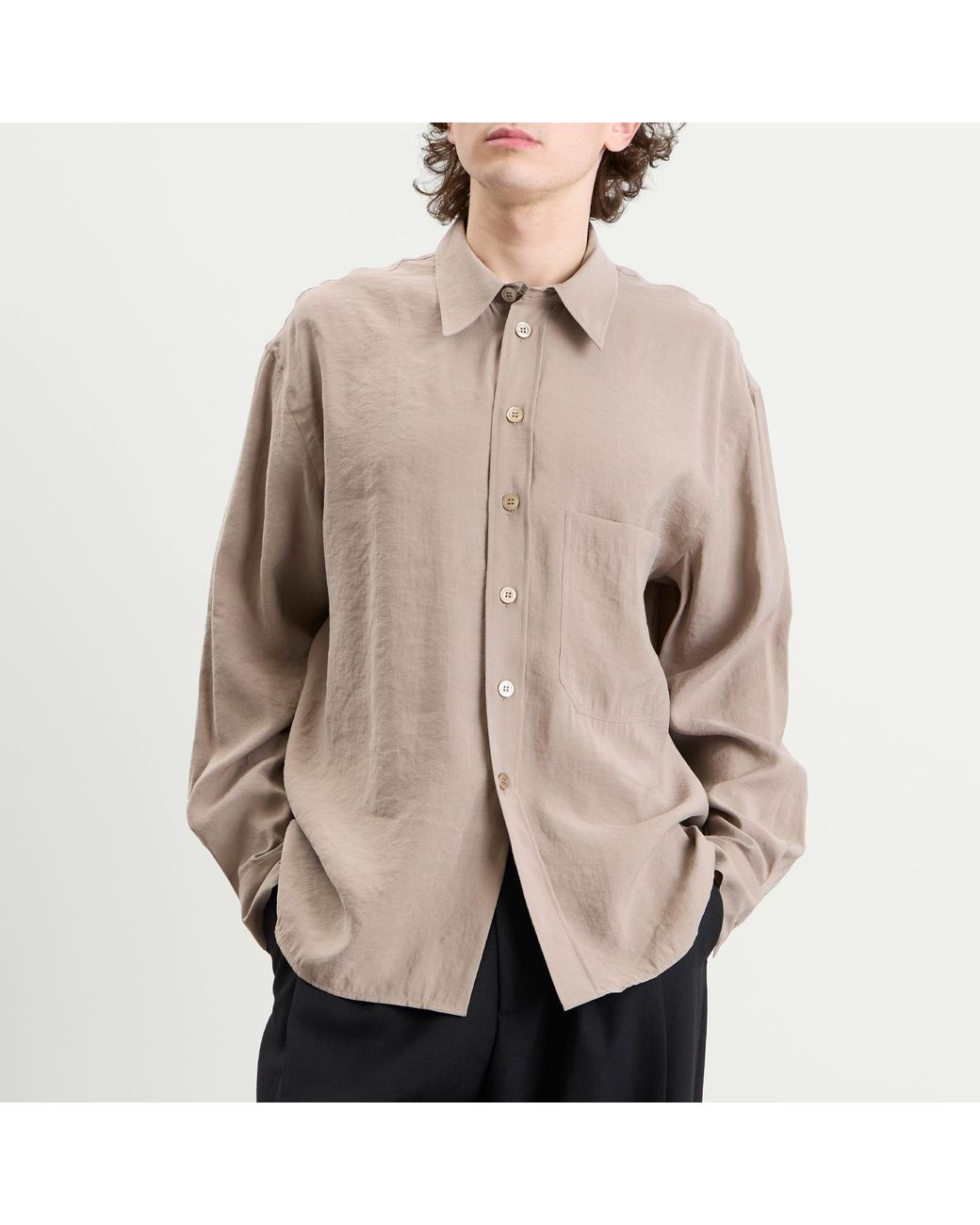 Studio Nicholson Brown Emper Oversized Patch Pocket Shirt for men