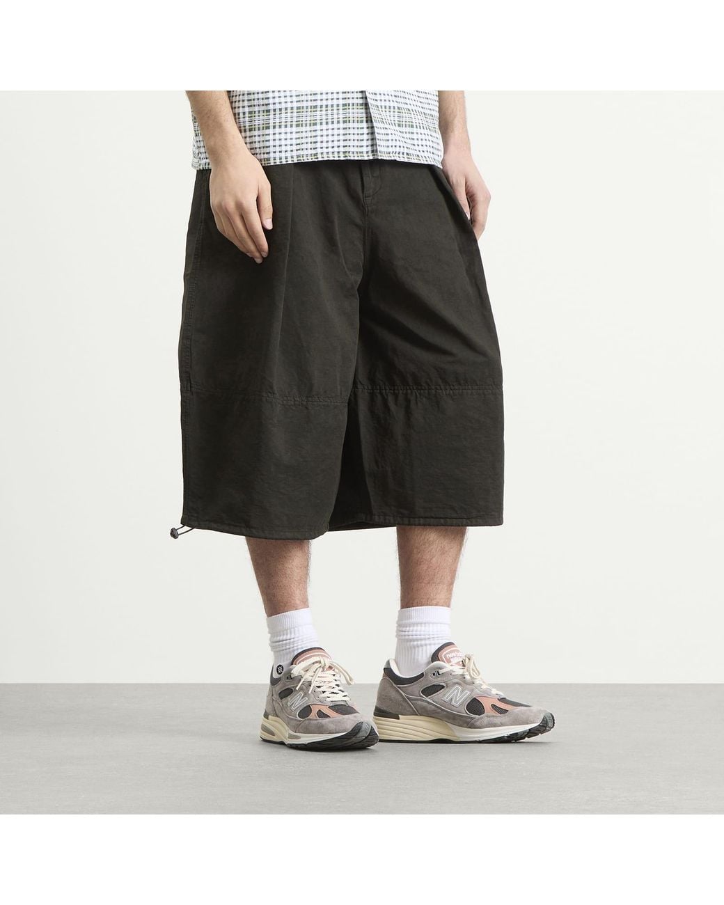 YMC Black Garment Dye Salba Shorts for men