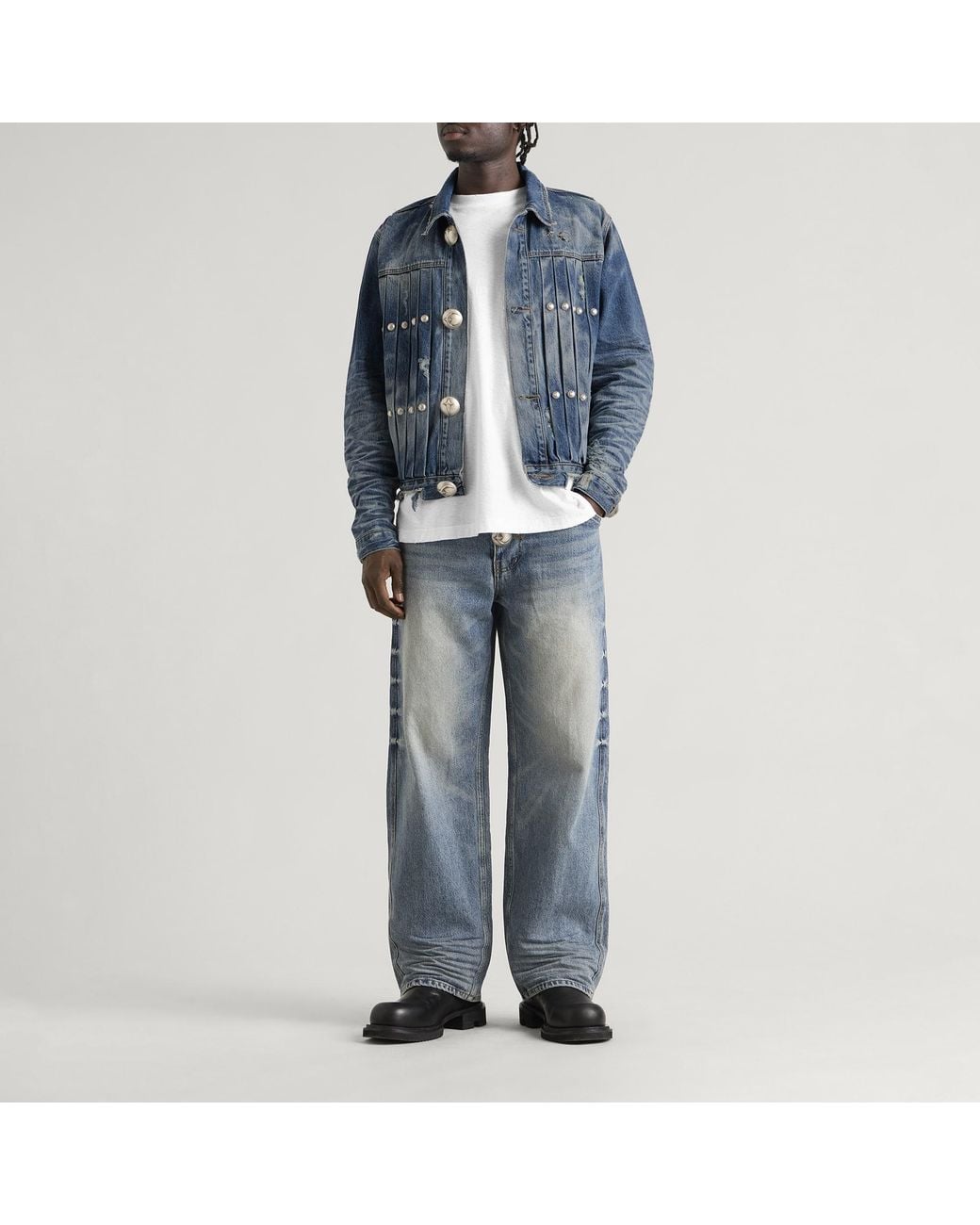 THUG CLUB Blue Extendo Denim Jacket for men