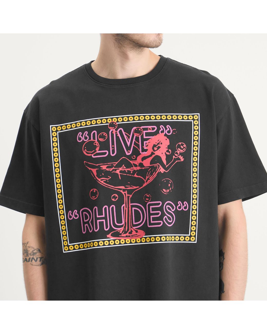 Rhude Black Live S T-Shirt for men