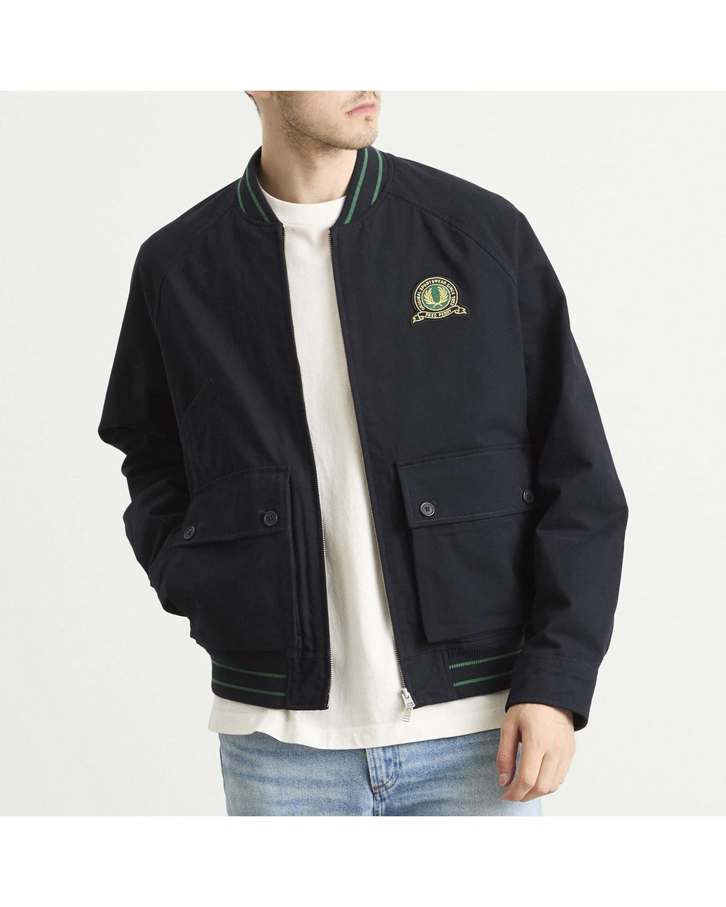 Fred Perry Tennis Badge Bomber Jacket in Blue for Men | Lyst Canada