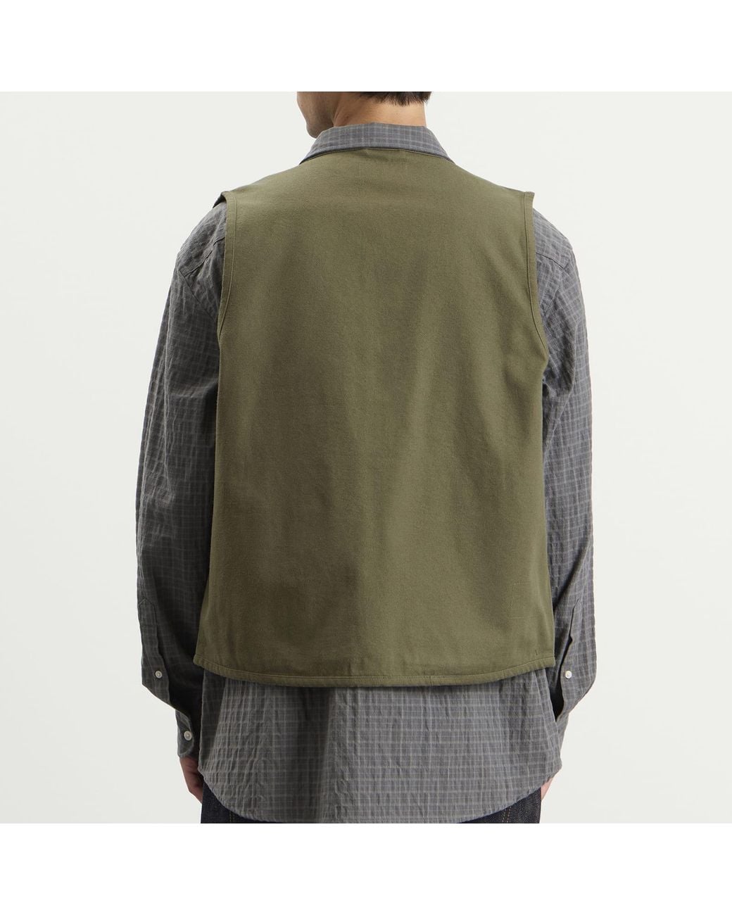 Universal Works Green Brushed Moleskin 4 Pocket Gilet for men