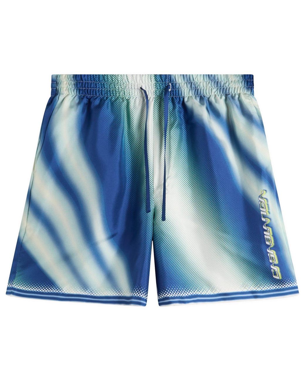 Casablanca Blue Flaming Tennis Ball Silk Shorts for men