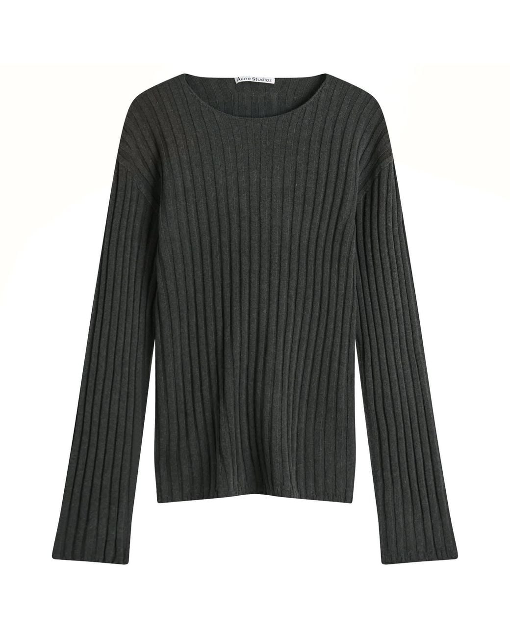 Acne Studios Kartic Cotton Core Ribbed Jumper in Gray for Men | Lyst