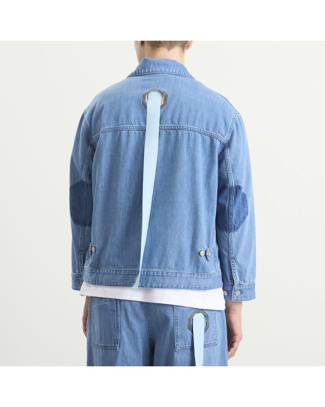 EBIT Blue Octagon Patch Denim Jacket for men