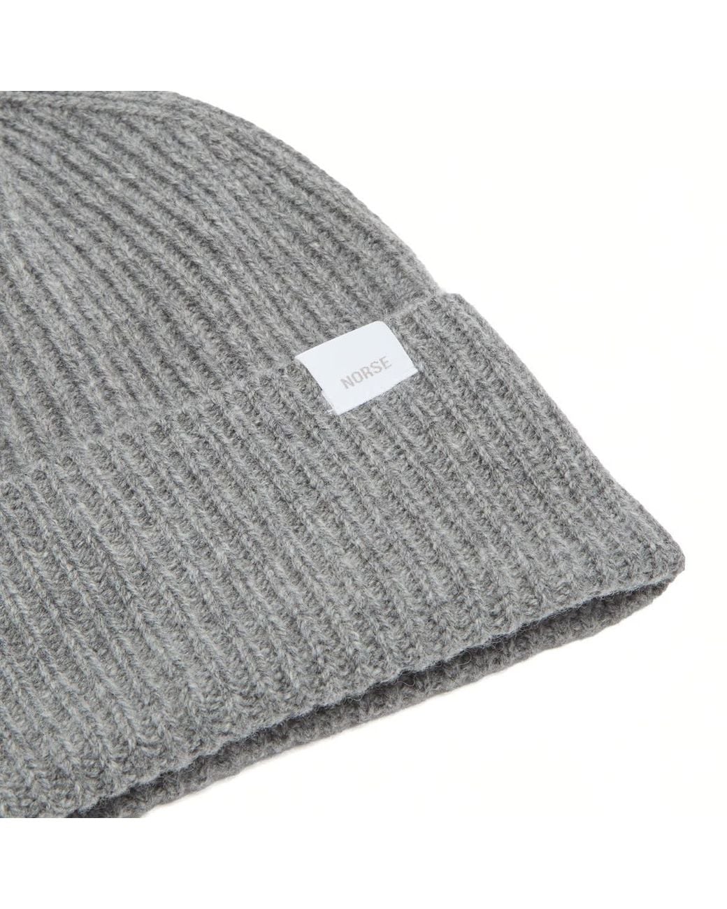 Norse Projects Gray Standard Lambswool Beanie for men