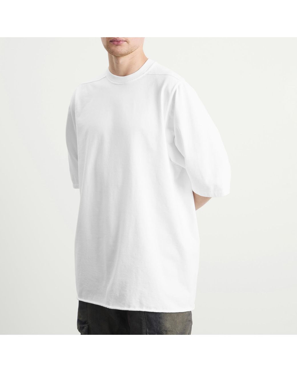 Rick Owens White Jumbo T-Shirt for men