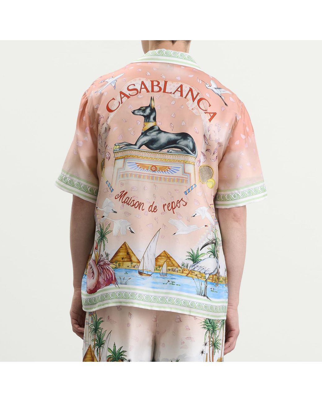 Casablanca Pink Ethereal Cuban Collar Shirt for men