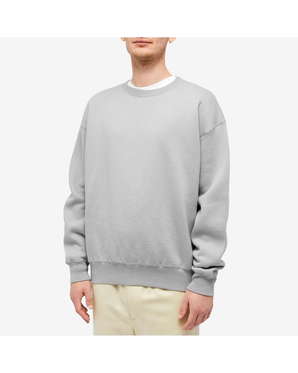 AURALEE Smooth Soft Crew Sweat in Grey for Men   Lyst Canada
