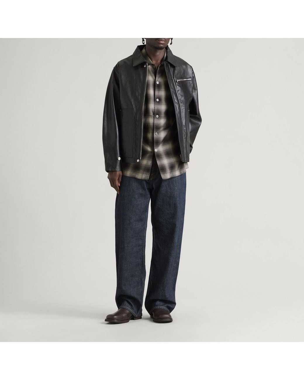 Our Legacy Gray Check Saloon Tencel Every Shirt for men