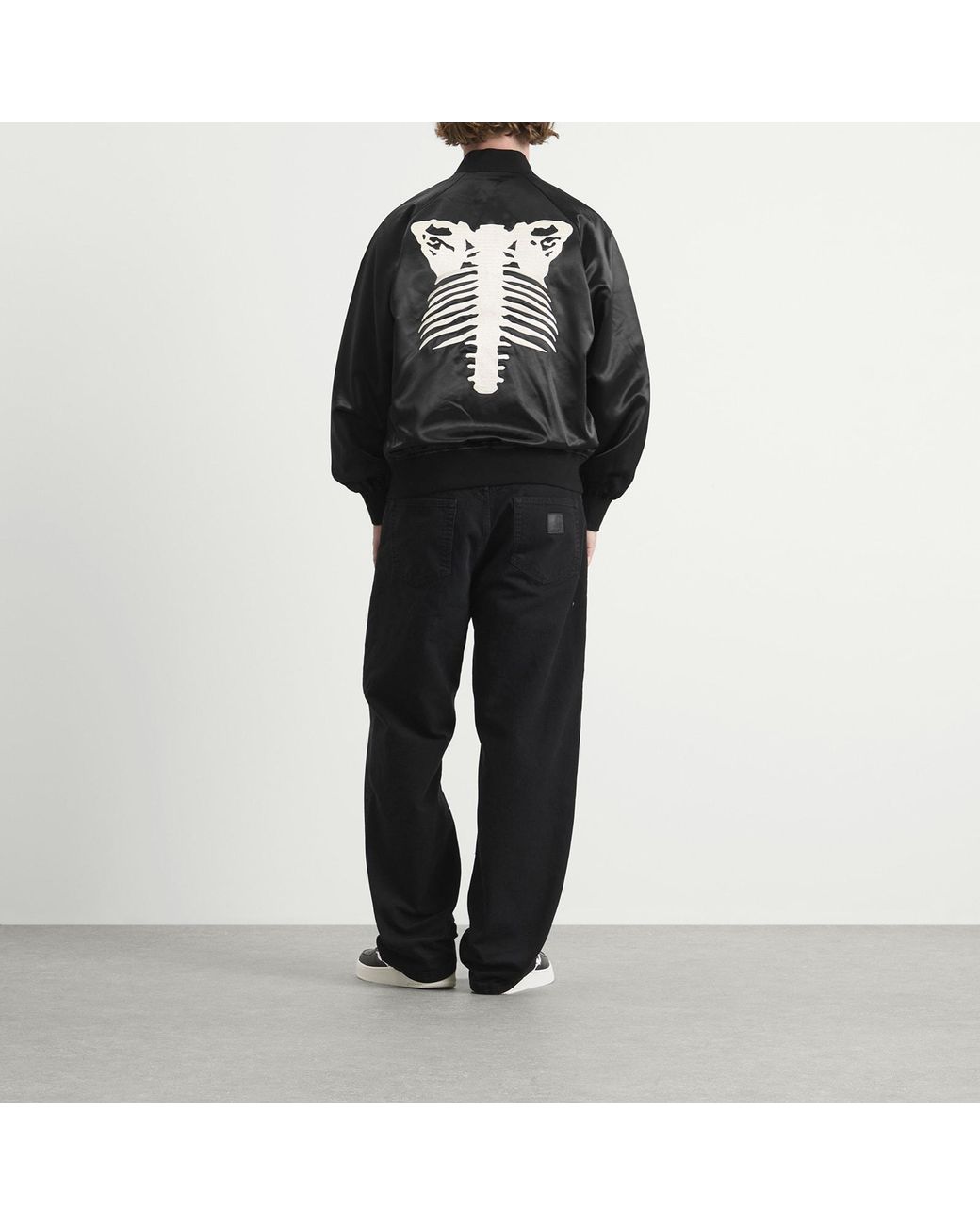 A Bathing Ape Black Skeleton Logo Souvenir Jacket for men