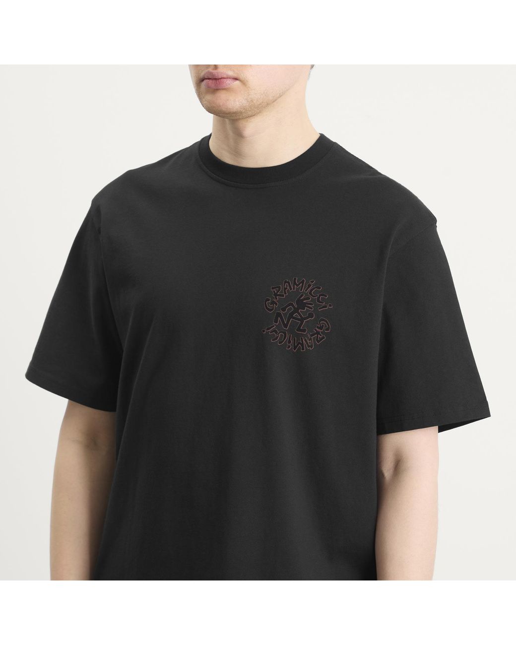 Gramicci Black One Point Logo T-Shirt for men
