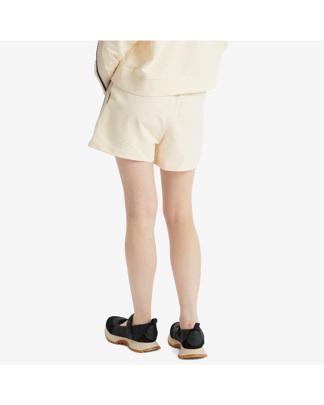 Moncler Natural Crochet Trim Sweat Shorts