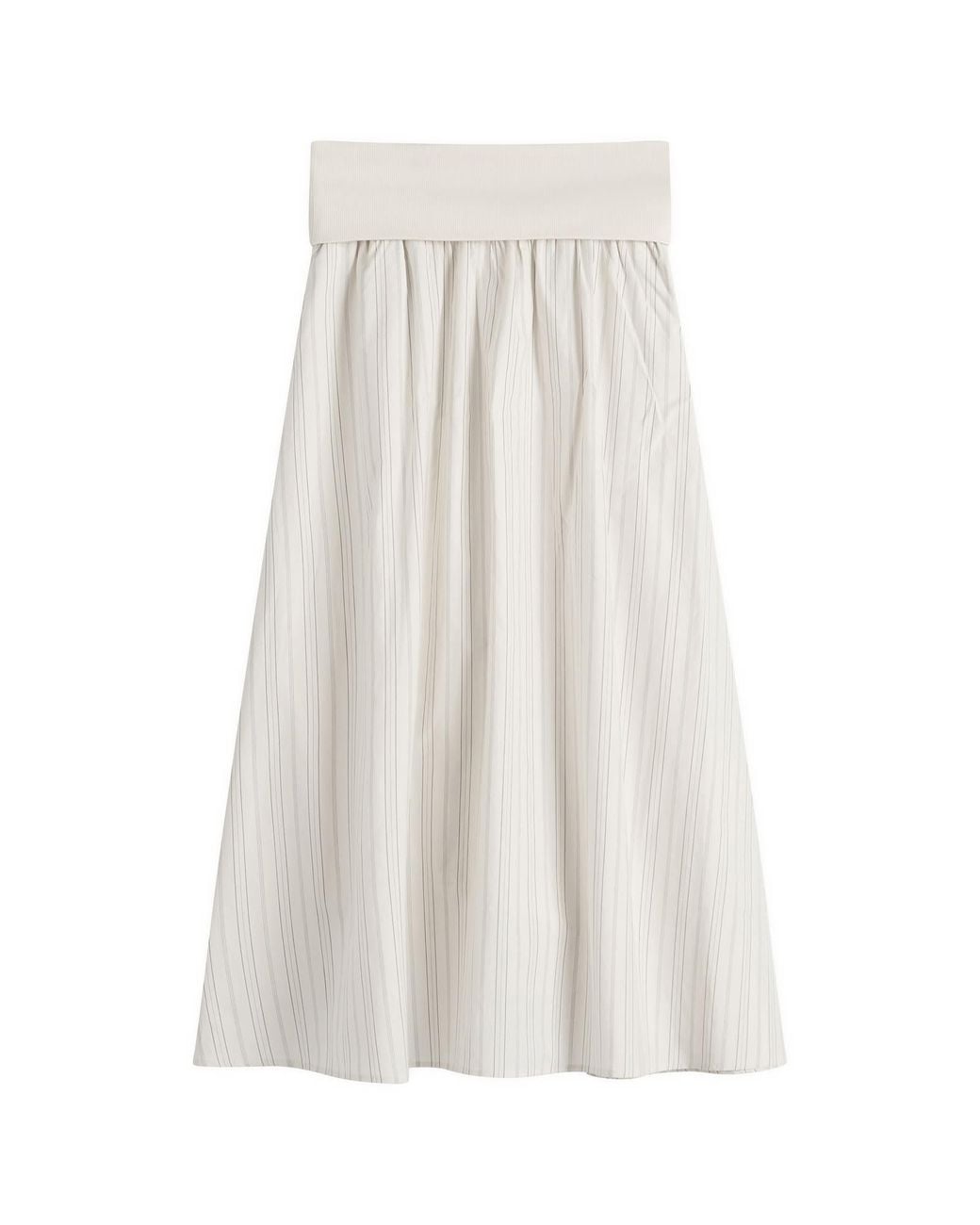 Samsøe & Samsøe White Sathea Pleated Midi Skirt