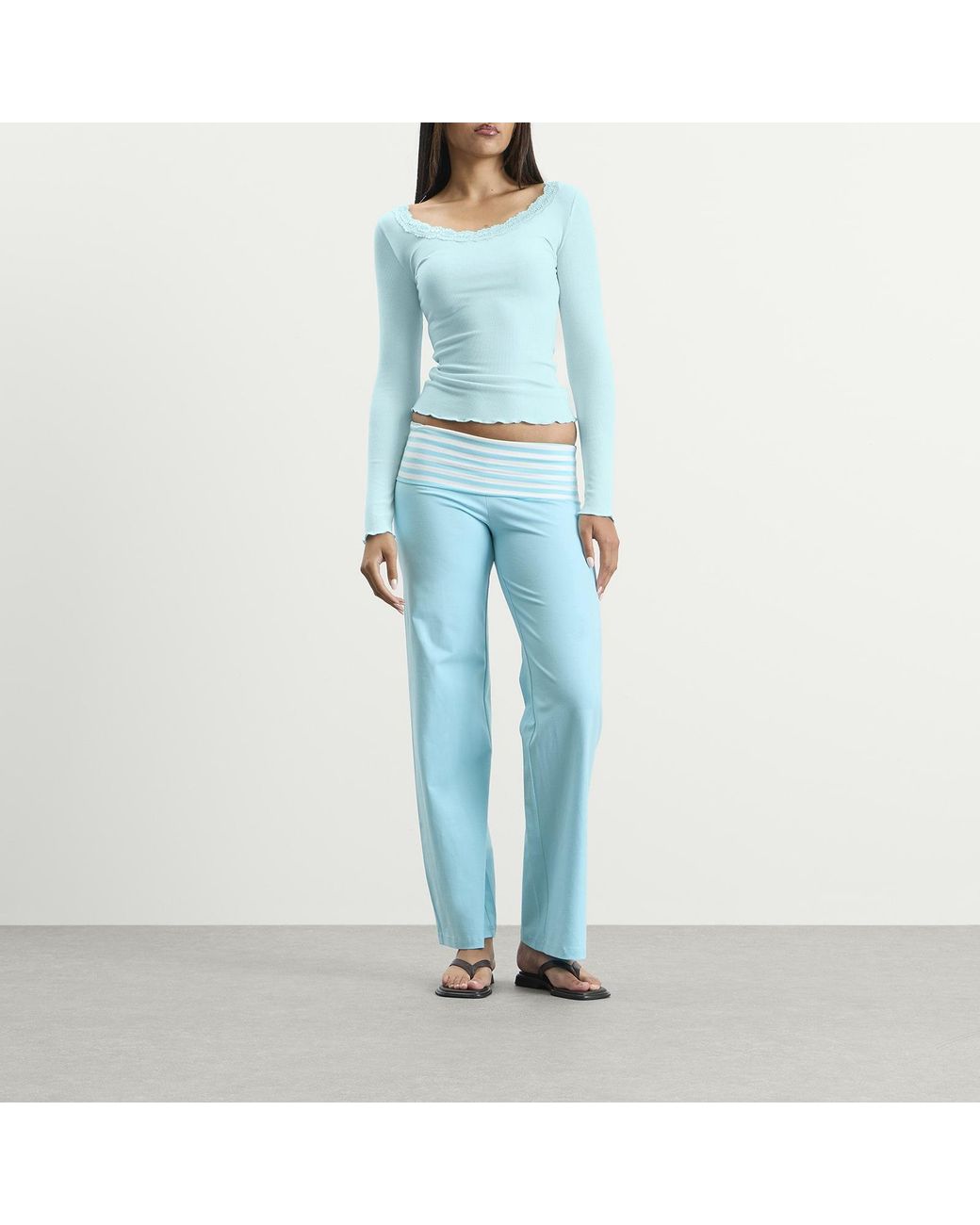 Many Many Clothes Blue The Uma Long Sleeve Top