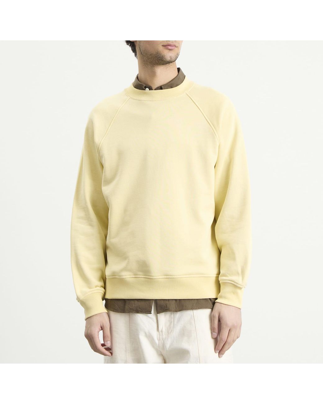 Kaptain Sunshine Yellow Suvin Crewneck Sweatshirt for men