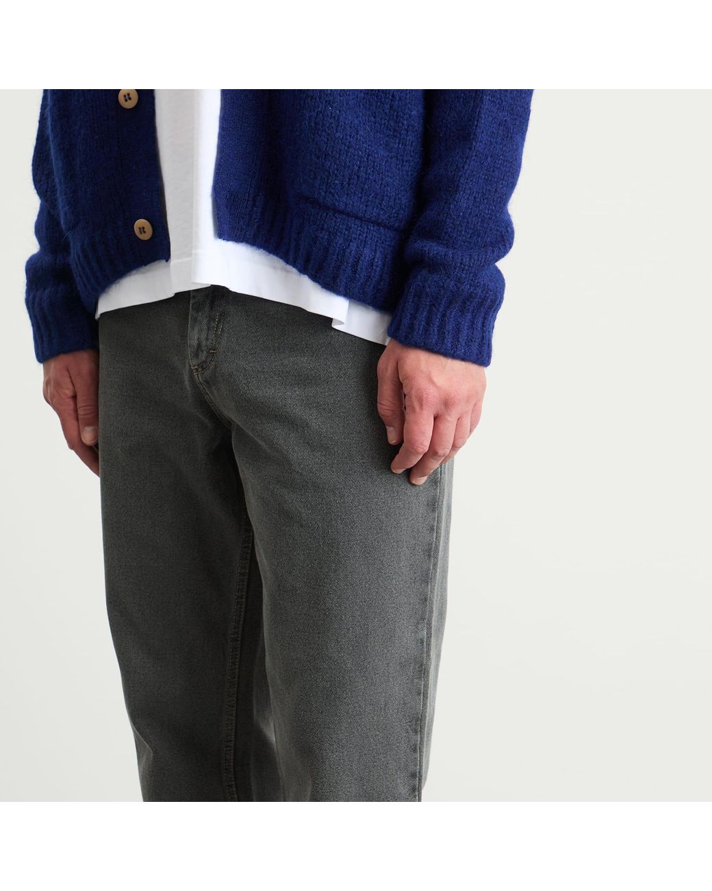 Folk Gray Barrel Leg Jean for men