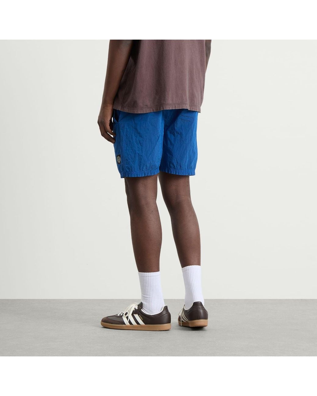 Stone Island Gray Nylon Metal Swim Shorts for men