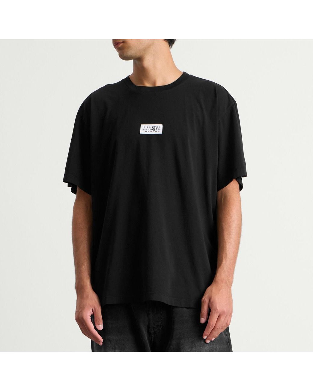 Maison Margiela Black Mm6 Logo T-Shirt for men