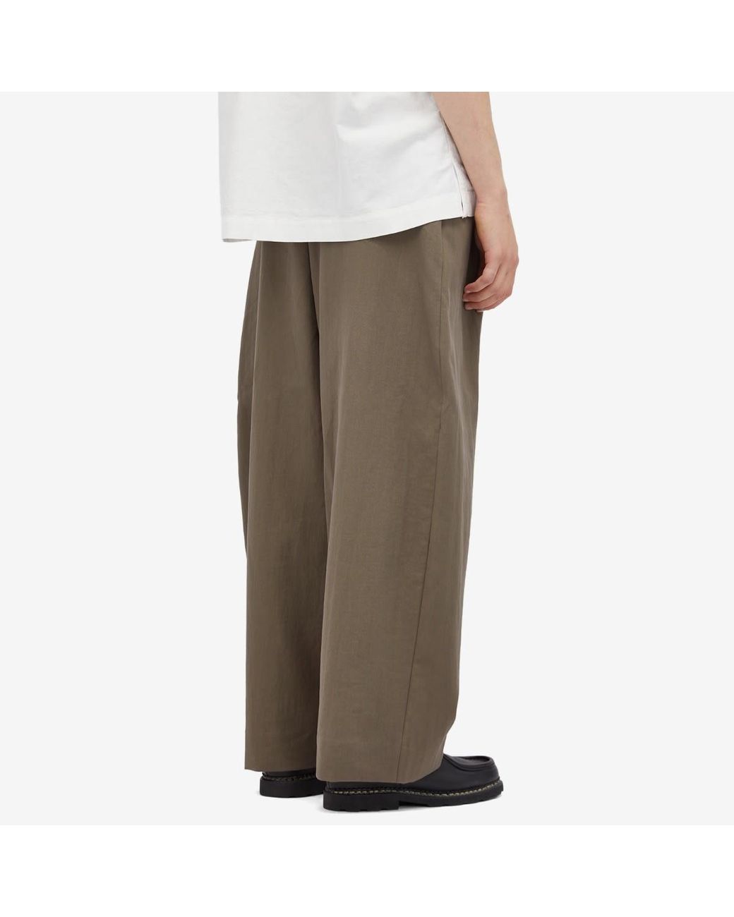 Studio Nicholson Line Double Pleat Volume Pants in Gray for