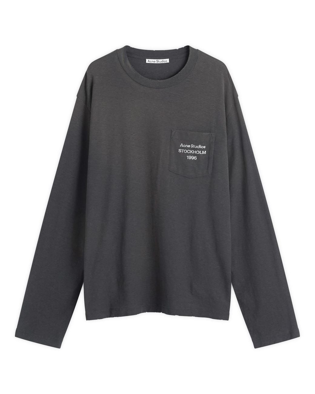 Acne Gray Long Sleeve 1996 Logo Pocket T-Shirt for men