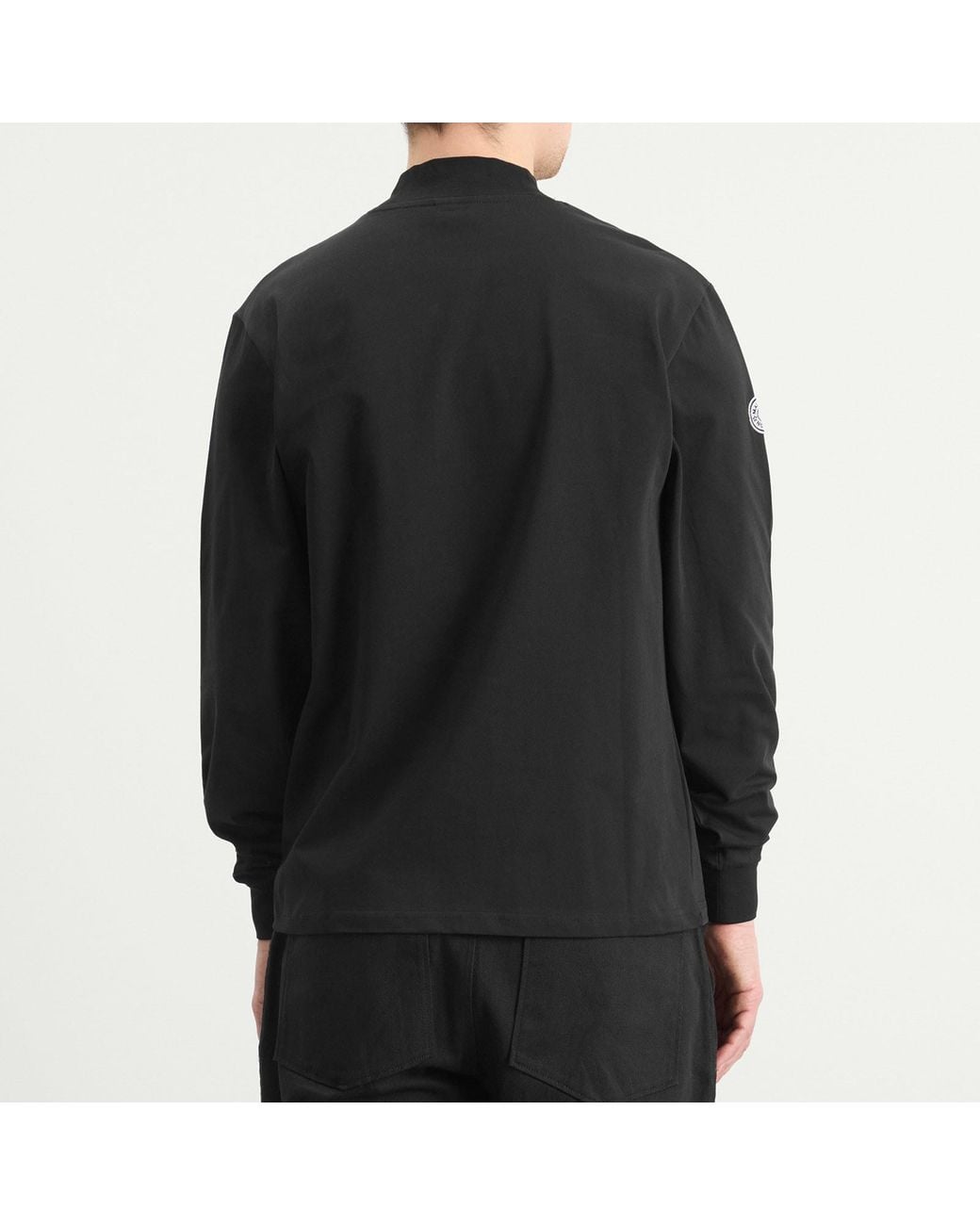 Malbon Black Upland Mock Neck Long Sleeve T-Shirt for men