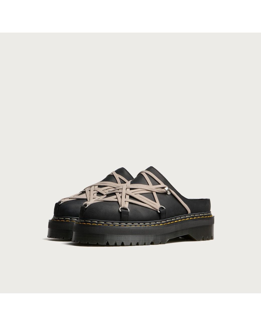 Rick Owens Black X Dr. Martens Quad Sole Megalace Mule for men