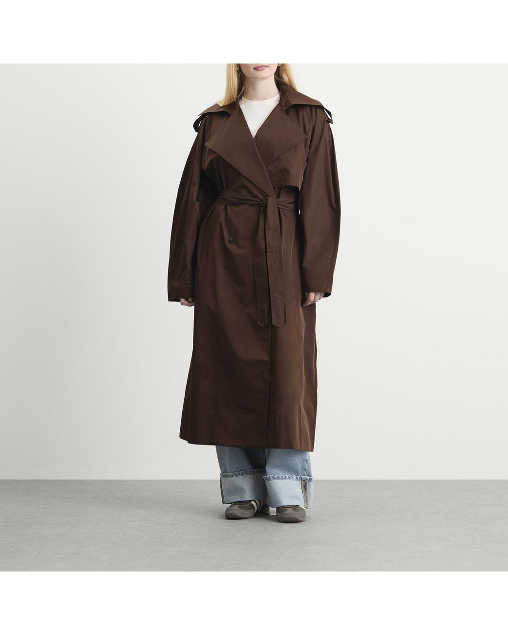 St. Agni Brown Paper Taffeta Relaxed Trench