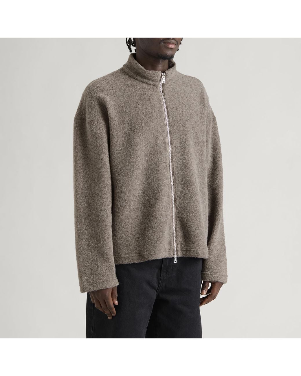 MKI Miyuki-Zoku Gray Pressed Wool Track Jacket for men