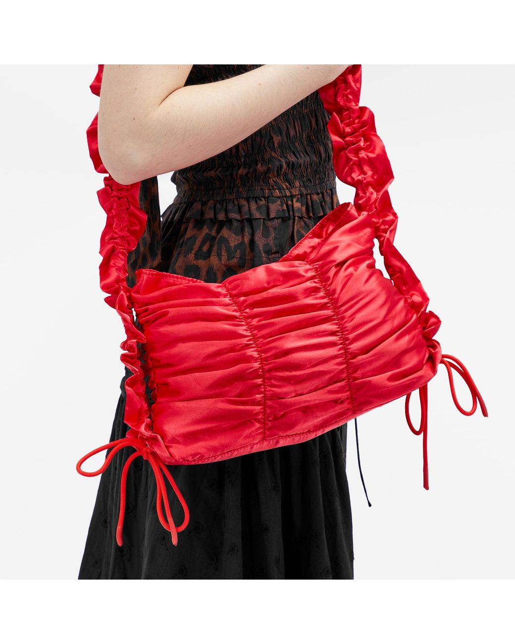 トートバッグ Damson Madder Ruched Satin Bag ruched satin bag - black – Damson Madder