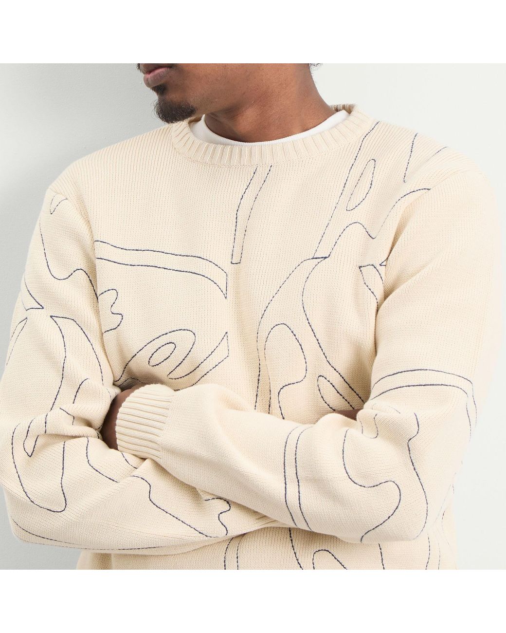 Arte' Natural All Over Circle Logo Knit Jumper for men
