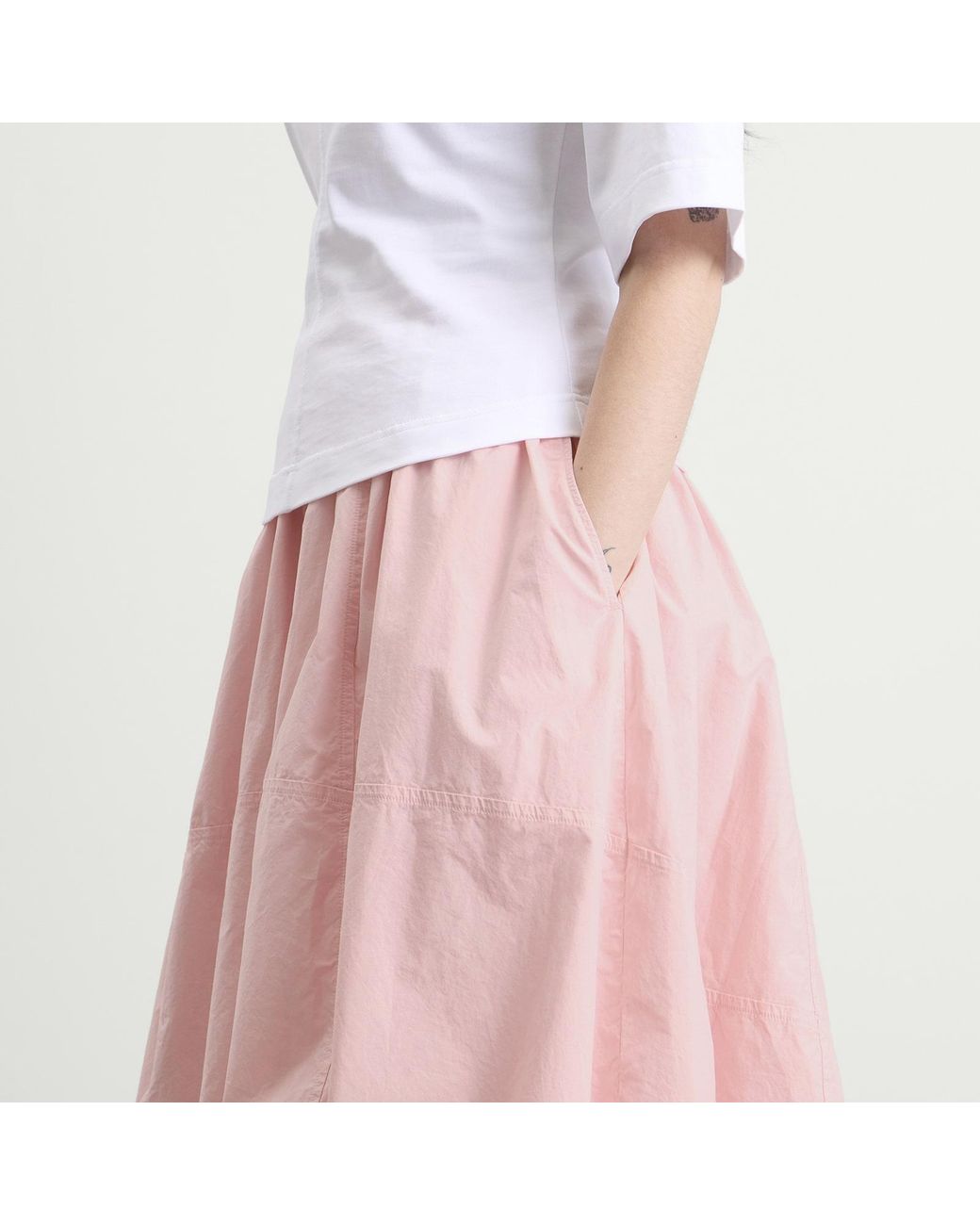 YMC Pink Parachute Midi Skirt
