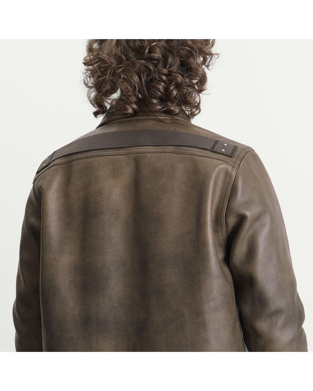 Rick Owens Green Buttoned Leather Brad Jacket for men