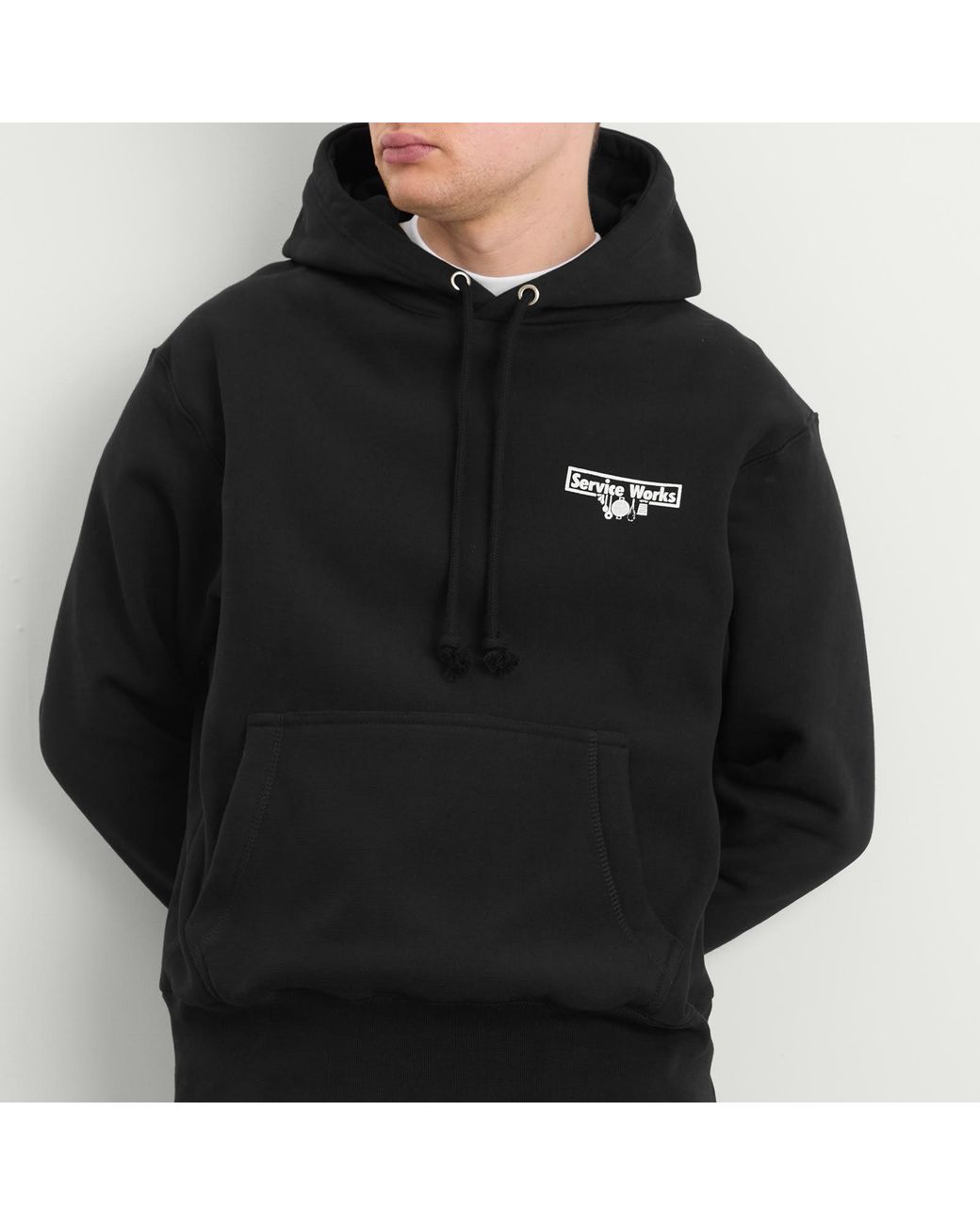 Service Works Black Trademark Hoodie for men