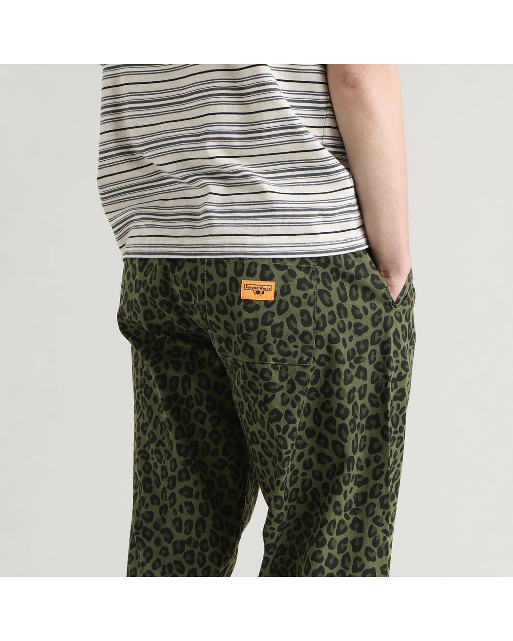 Service Works Green Patterned Easy Chef Pants for men