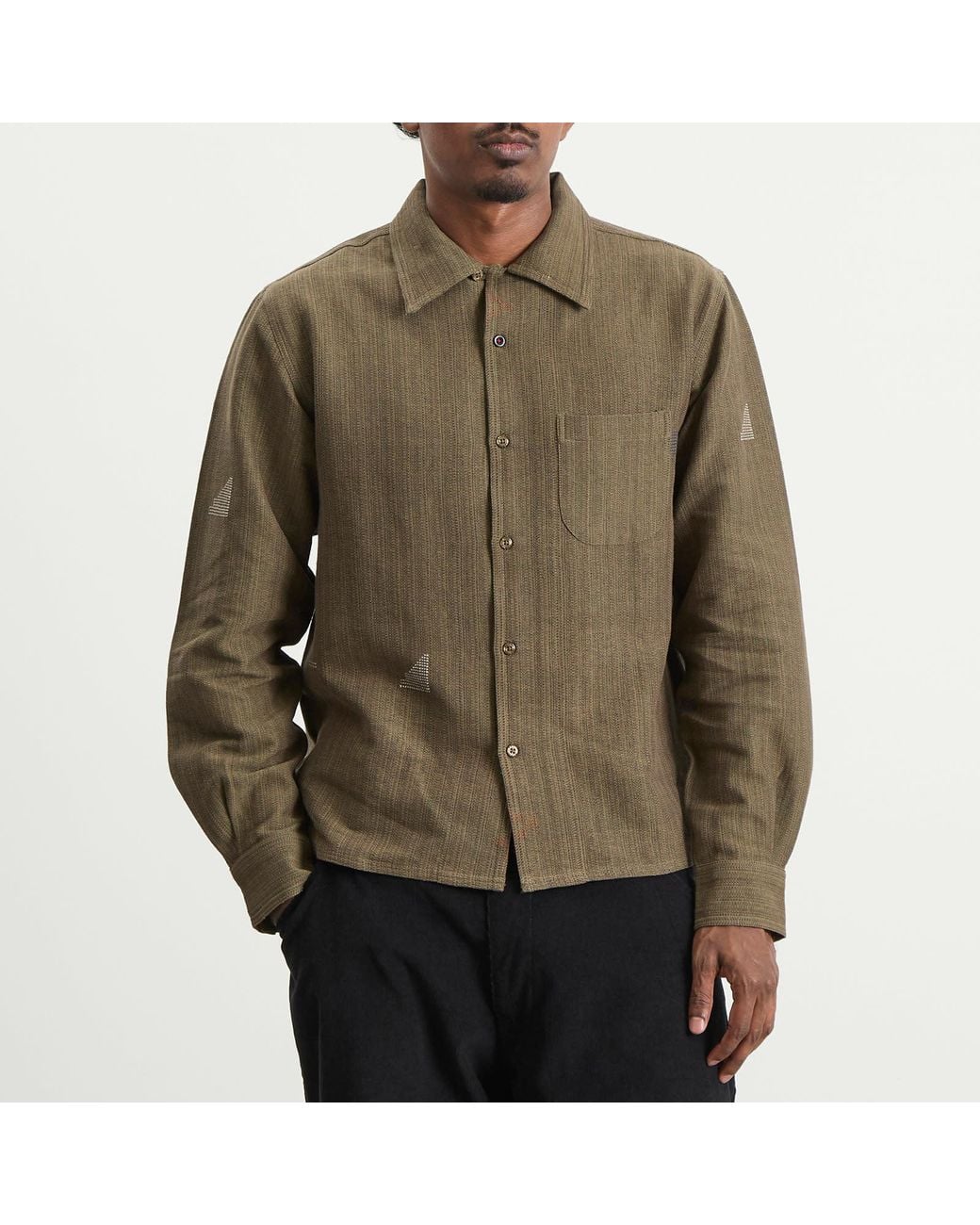 Kardo Green Chintan Boxy Fit Shirt for men
