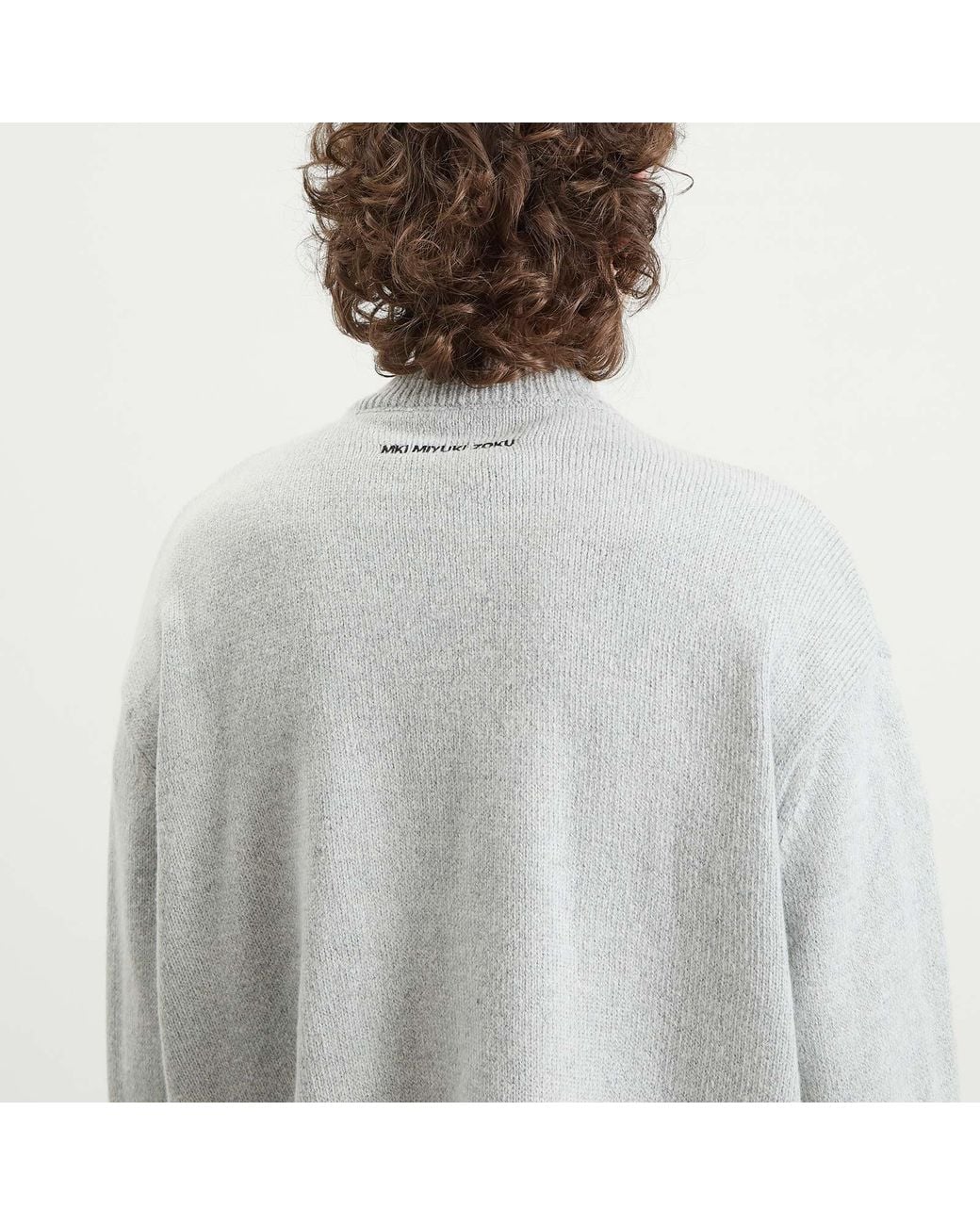 MKI Miyuki-Zoku Gray Mohair Blend Knit Crewneck for men