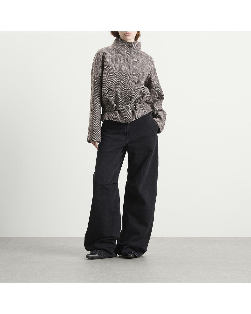 Entire studios Gray Contrast Aviator Jacket