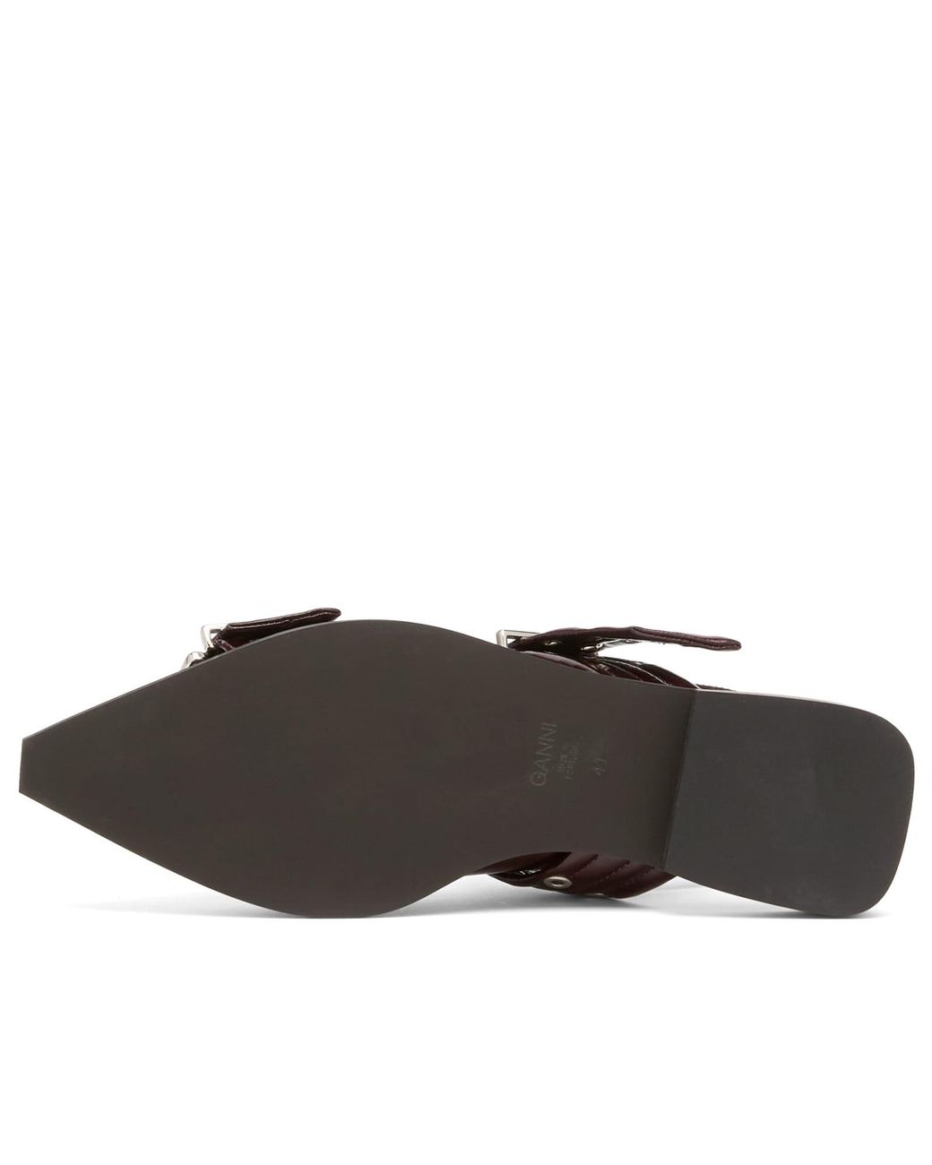 Ganni Brown Feminine Buckle Ballerina