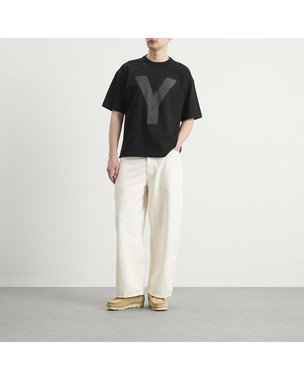 YMC Black Triple Y Print T-Shirt for men