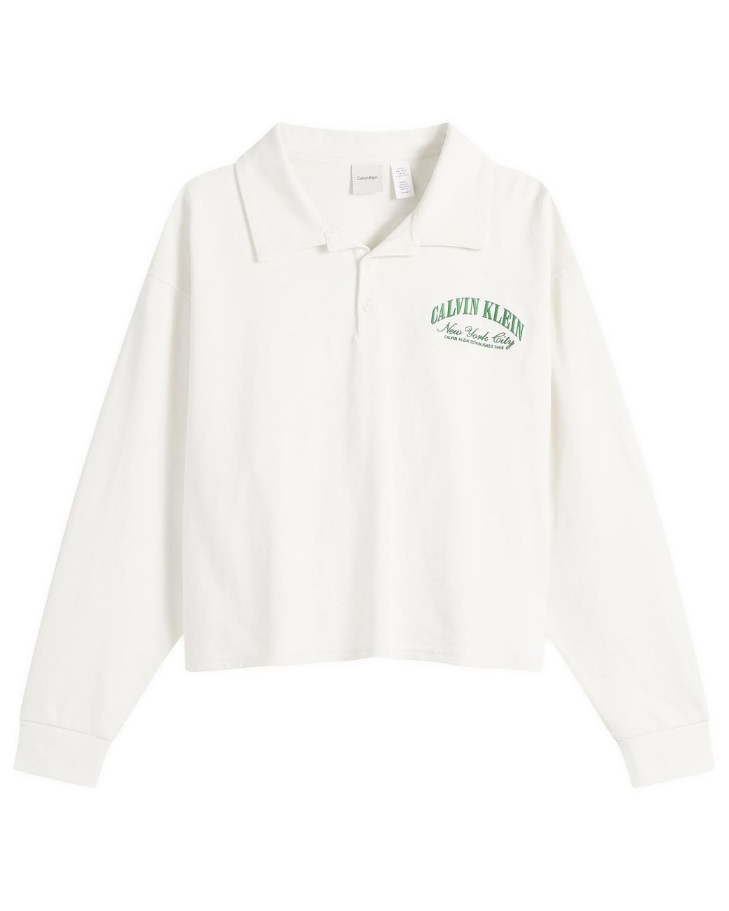 Calvin Klein White Logo Cotton Jersey Polo
