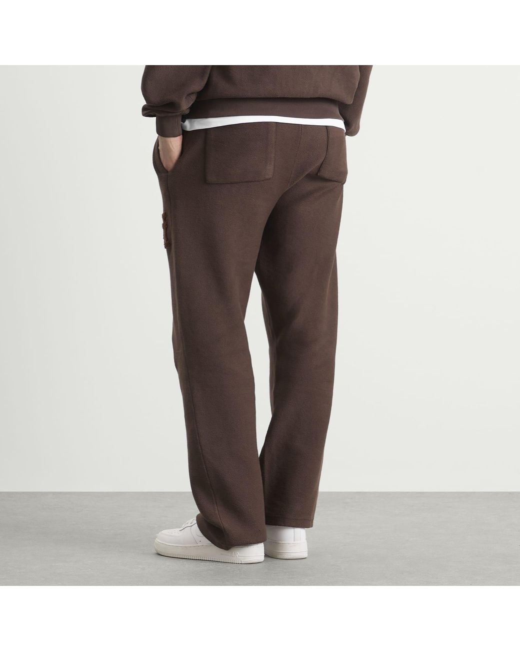 Annie Hood Brown Inside Out College Straight Joggers for men