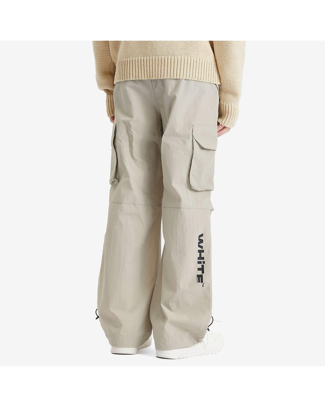 Off-White c/o Virgil Abloh Off Shared Nylon Track Pants in Natural