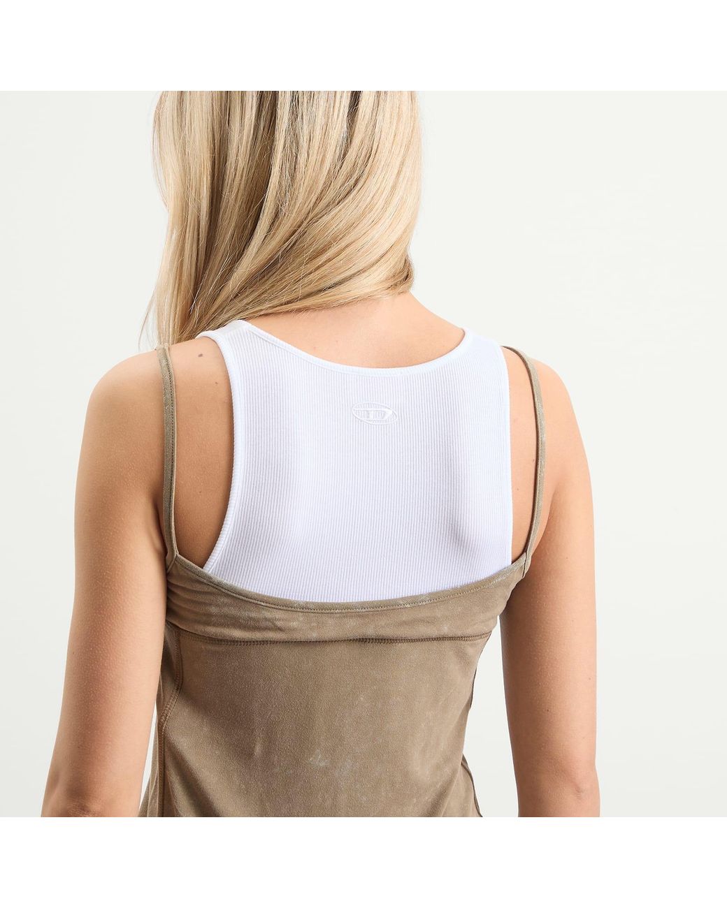 DIESEL Brown T-Olisse Double Layer Cami Top