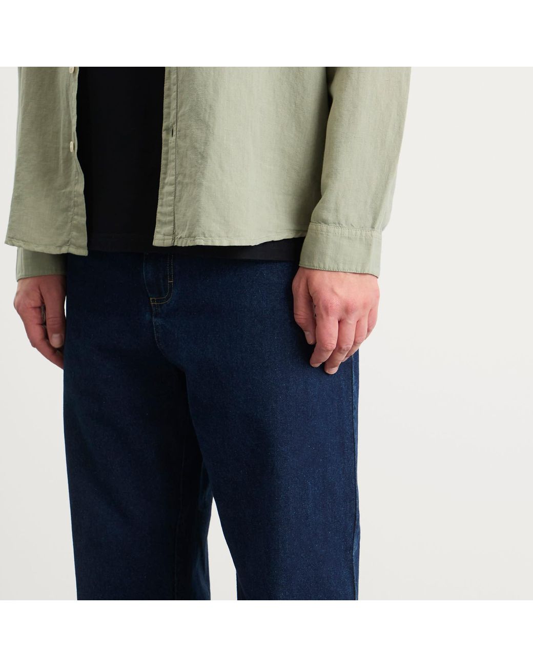 Folk Blue Barrel Leg Jean for men