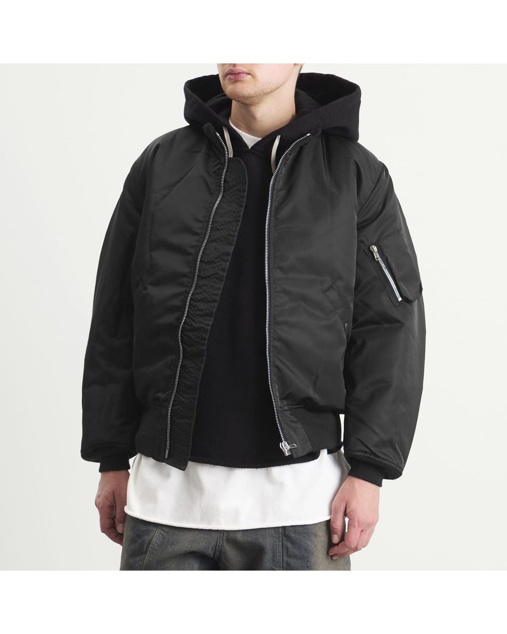 Rick Owens Black Flight Jacket for men