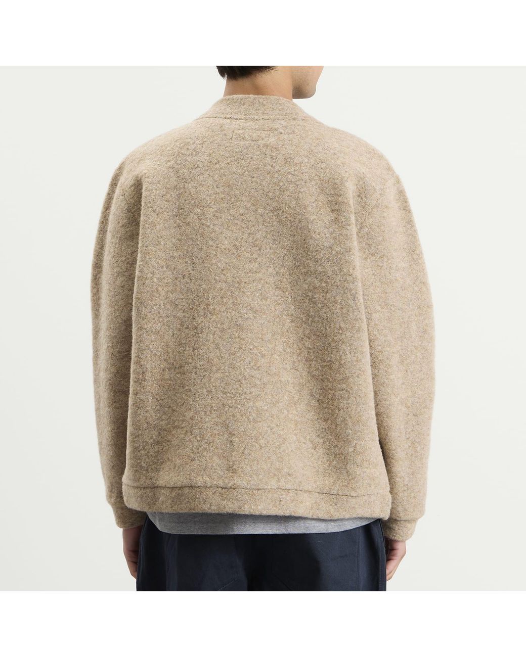 Universal Works Natural Wool Fleece Advance Cardigan for men