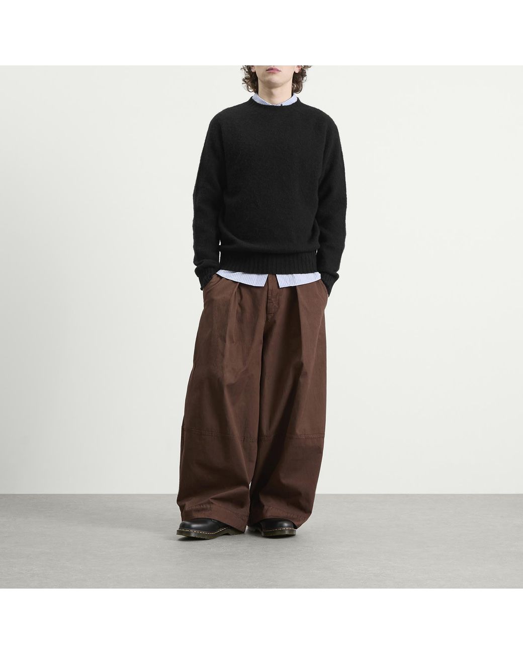 YMC Brown Garment Dyed Modal Deadbeat Trouser for men